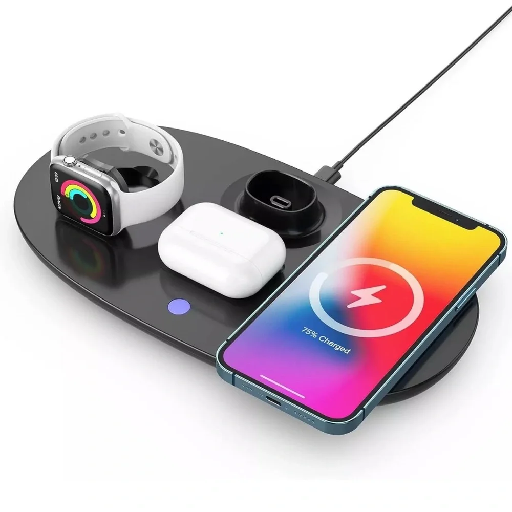 Navor 4-in-1 15W Dock Station & Headphone Stand for iPhone, Samsung